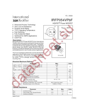 IRFP054VPBF datasheet  